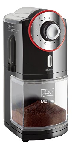 Melitta Kaffeemühle Molino, elektrisch, Scheibenmahlwerk, schwarz 101901 -