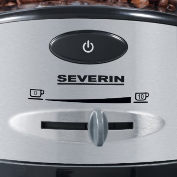 Severin KM 3874 Kaffeemühle, schwarz-silber / Scheibenmahlwerk - 